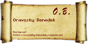 Oravszky Benedek névjegykártya